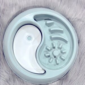 Dual-Section Pet Slow Feeding Bowl